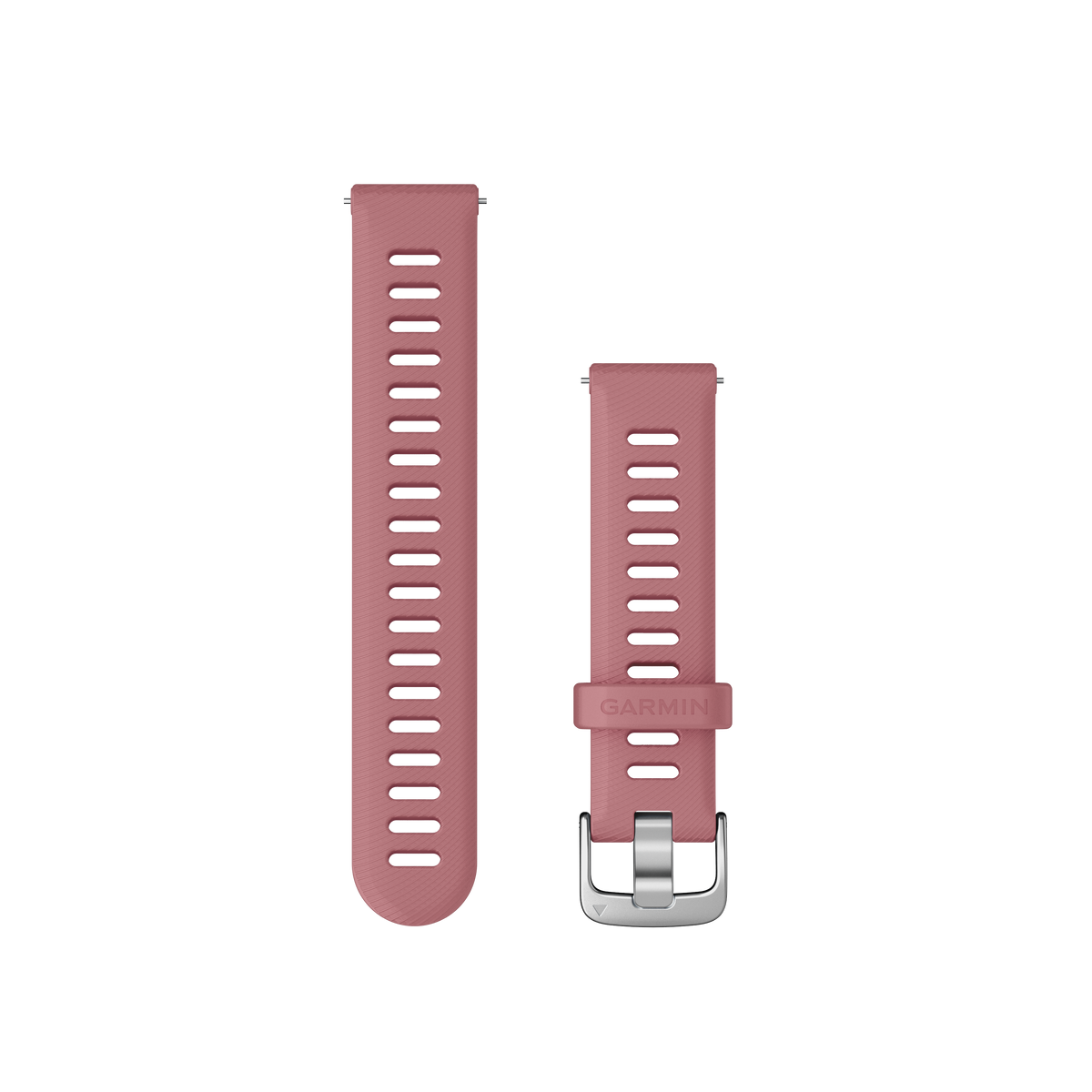 Garmin Quick Release-remme (18 mm), Bubblegum, sølv hardware