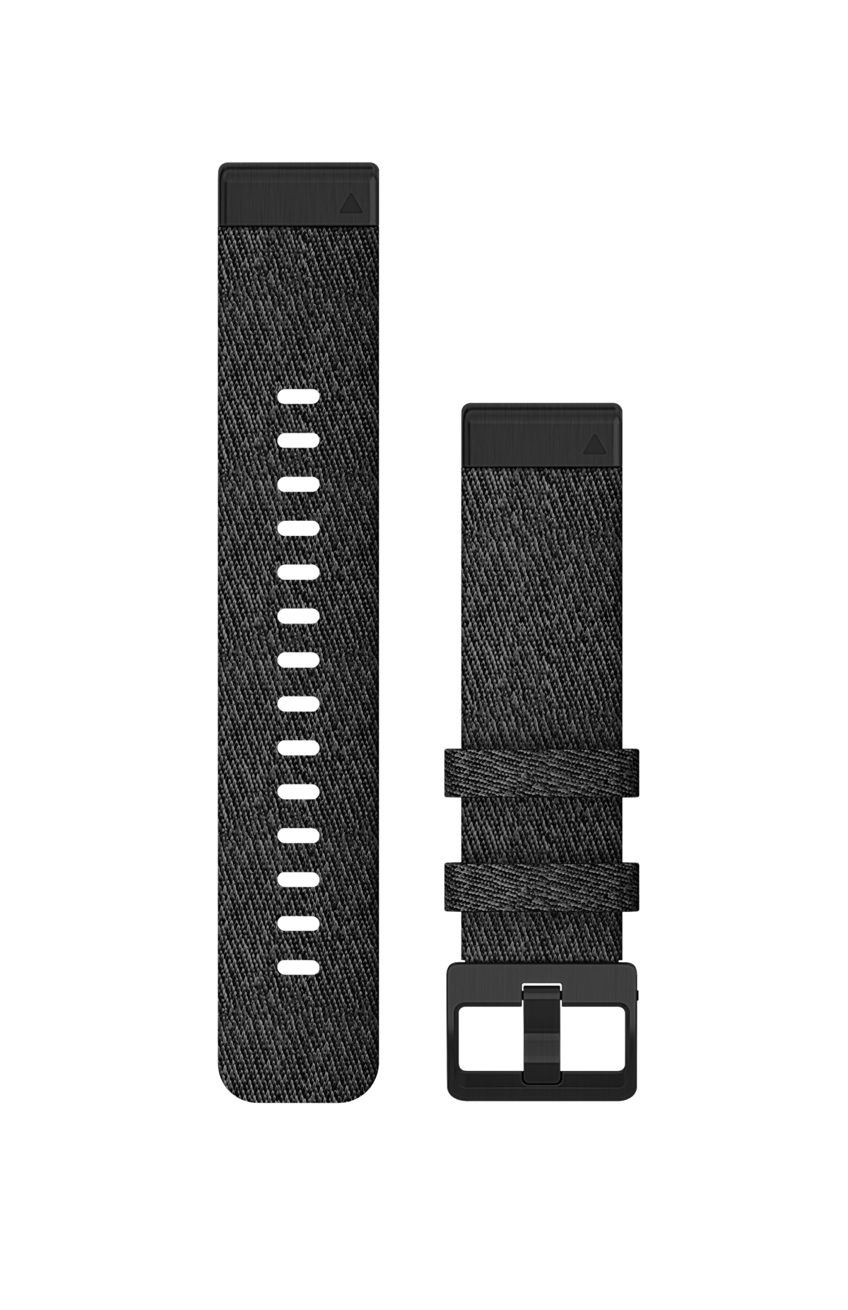 Garmin QuickFit® 20-Uhrenarmbänder, schwarzes Melange-Nylon, schwarze Hardware