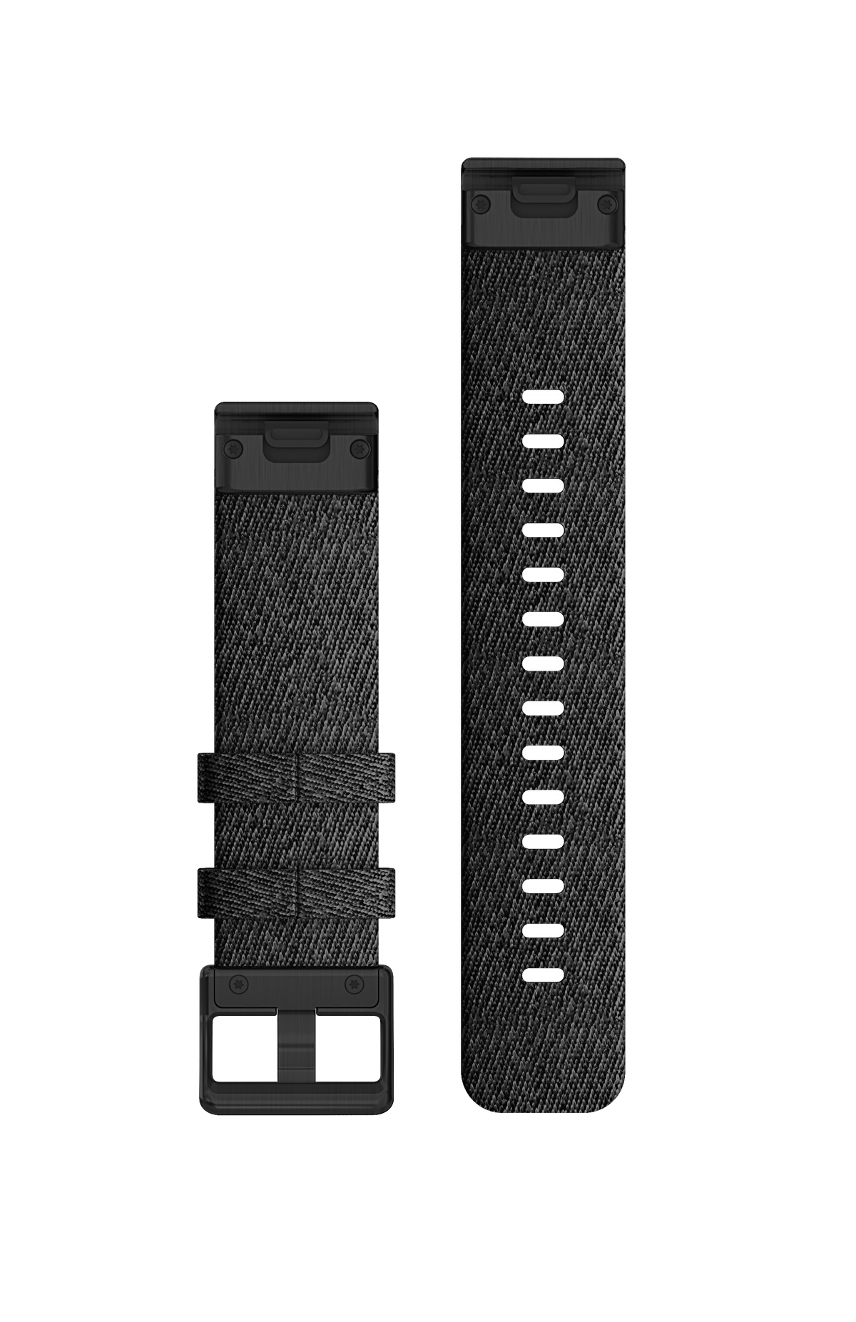 Garmin QuickFit® 20-Uhrenarmbänder, schwarzes Melange-Nylon, schwarze Hardware