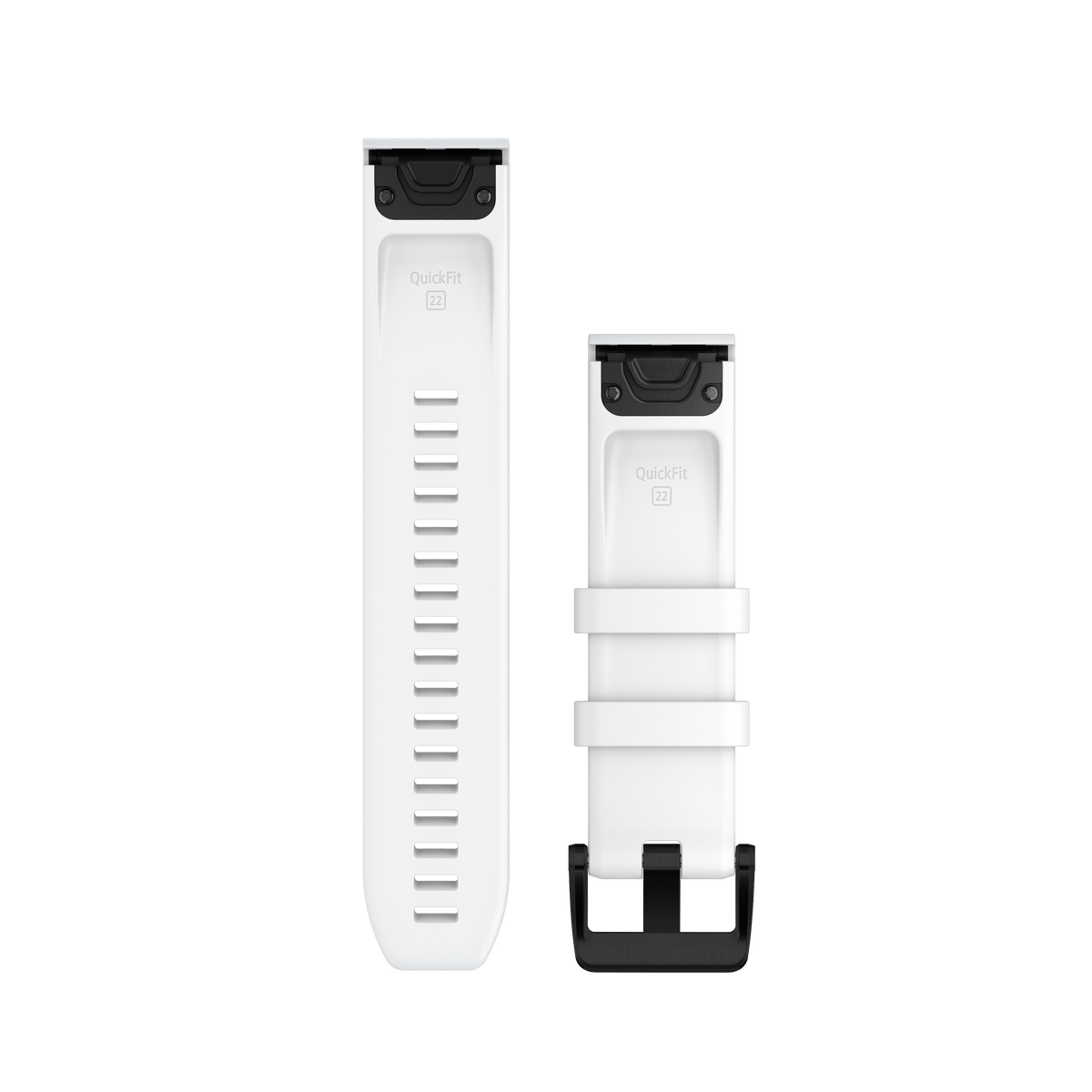 Garmin QuickFit® 22 watch strap, White, black hardware in stainless steel 