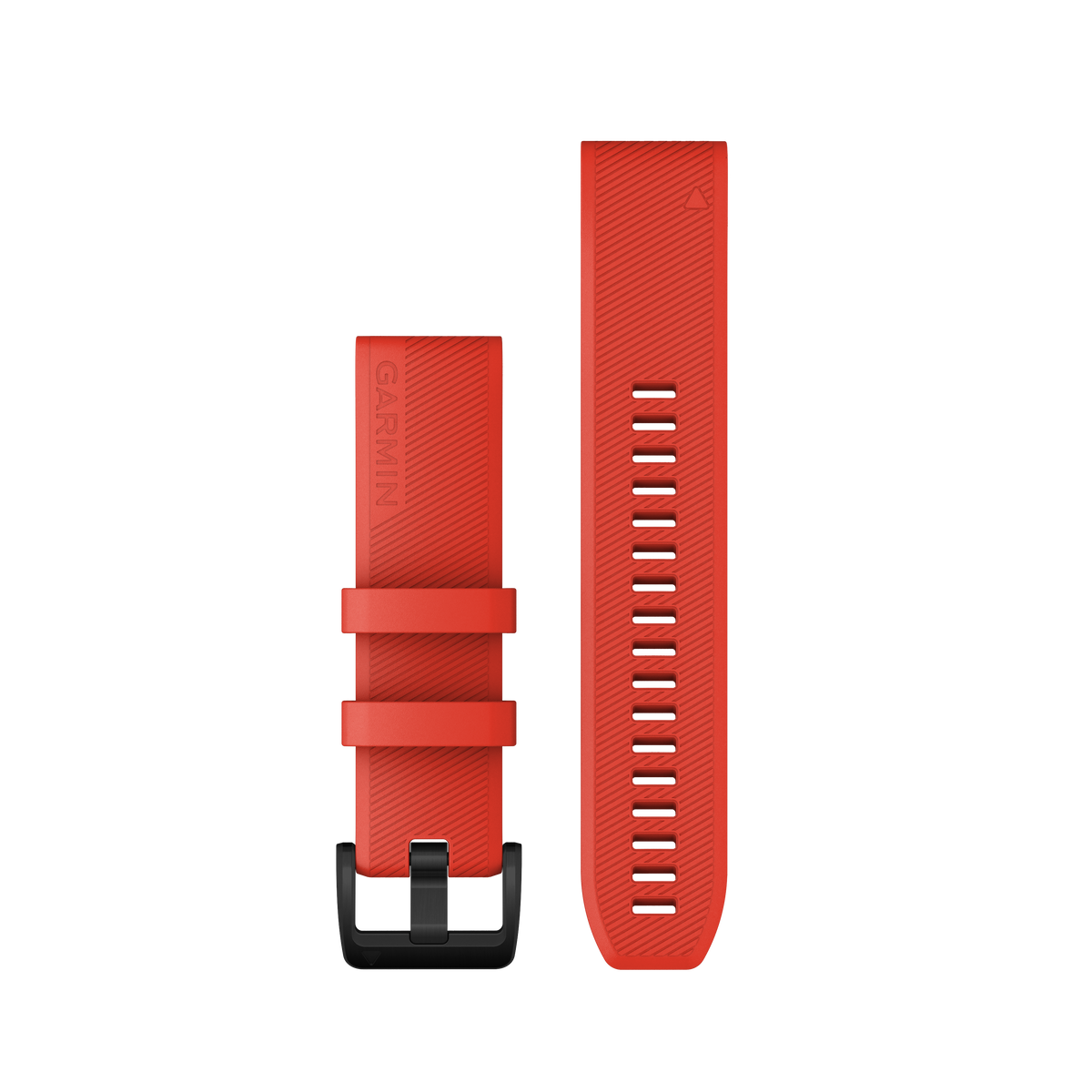 Garmin QuickFit® 22 urremme, Laser Red, sort hardware i rustfrit stål