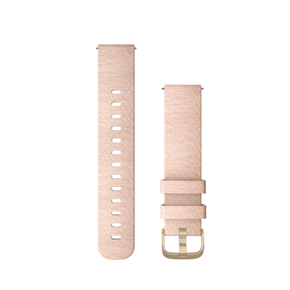 Quick Release-rem, blush pink vævet nylon med lys guld-tone hardware