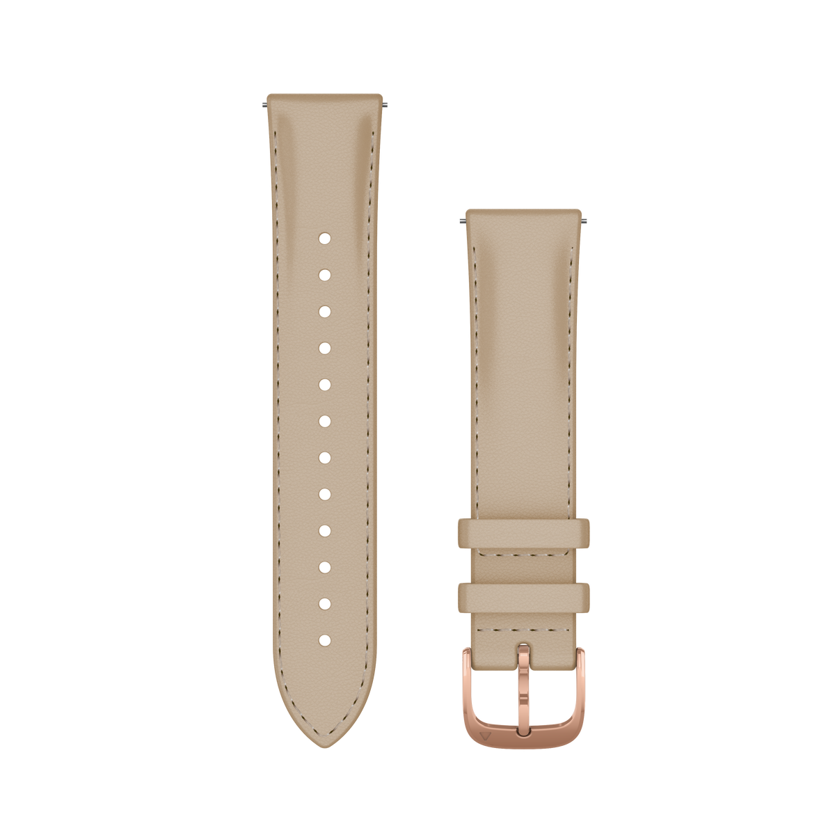Garmin Quick Release Straps (20mm), Light Sand Italian Leather, 18K Rose Gold PVD Hardware