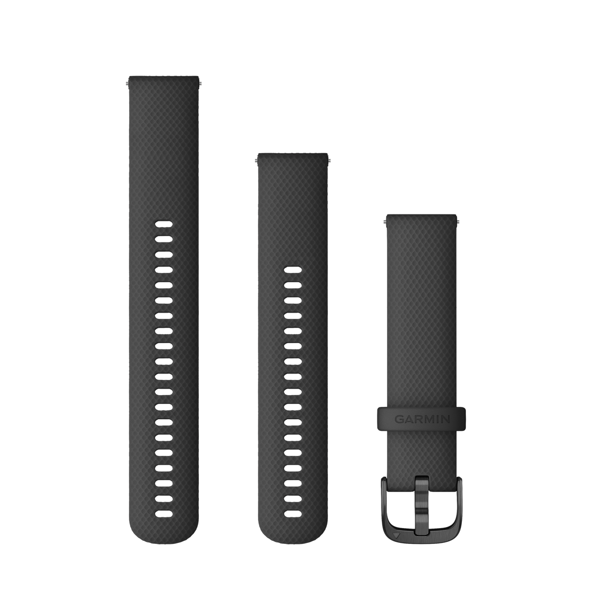Garmin Quick Release Straps (20mm), Black, Slate hardware