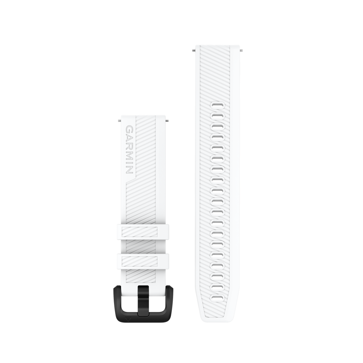Garmin Quick Release-remme (20 mm), Hvid, sort hardware i rustfrit stål