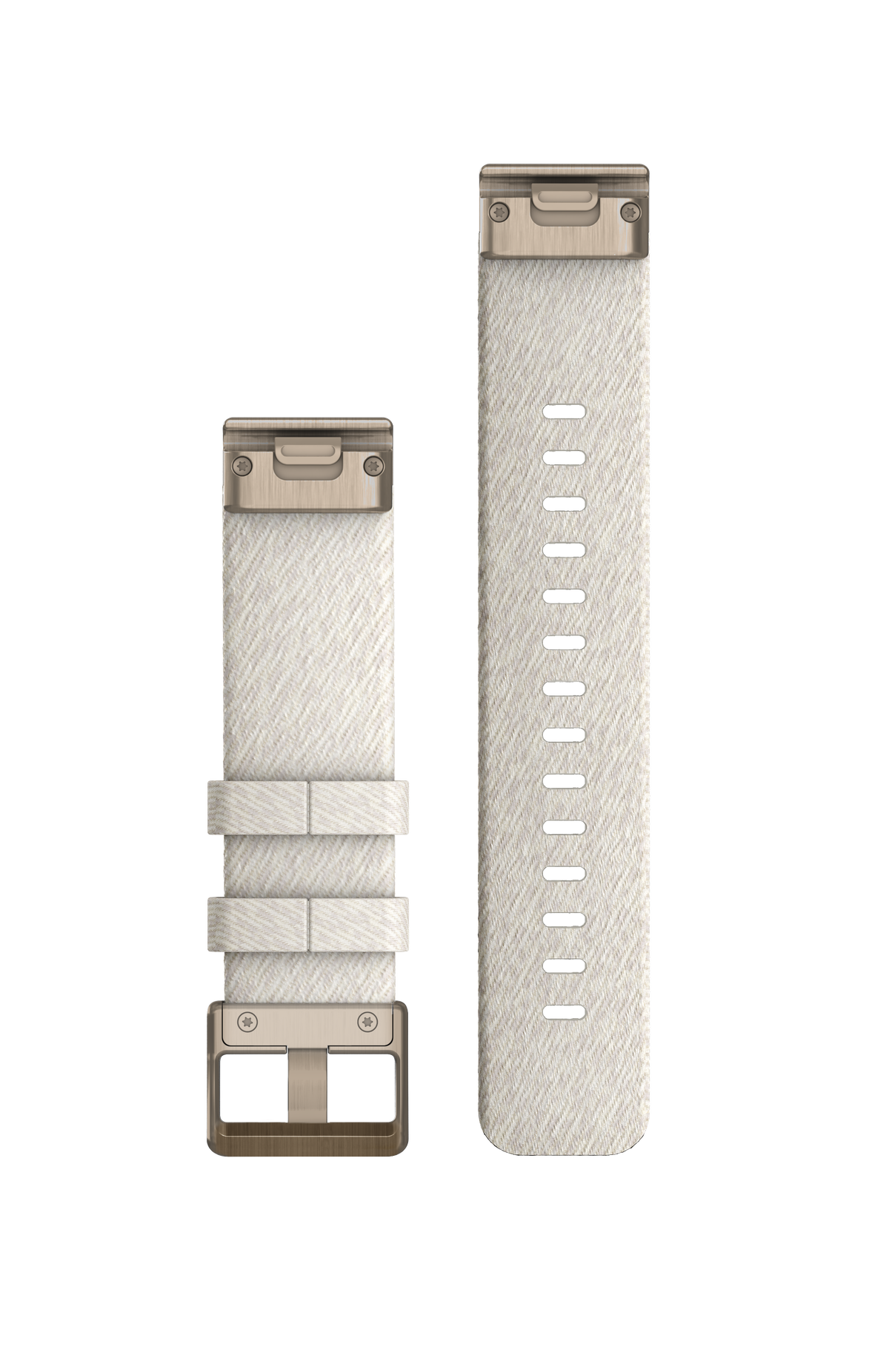 Garmin QuickFit® 20-Uhrenarmband, Creme-Melange-Nylon, Creme-Gold-Hardware