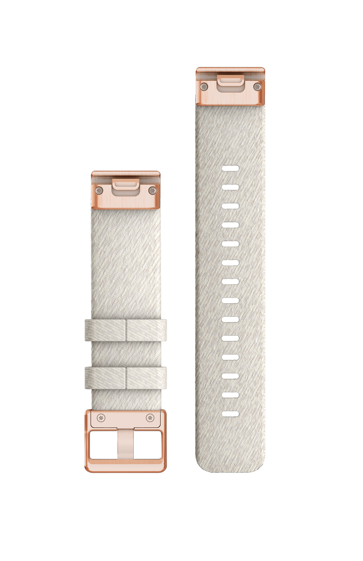 Garmin QuickFit® 20-Uhrenarmband, cremiges Nylon, roségoldene Beschläge
