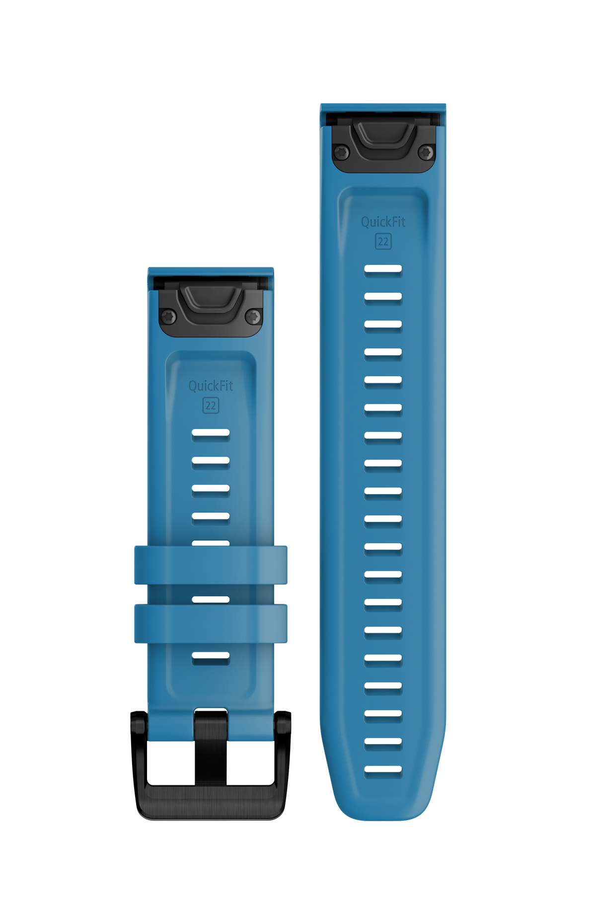 Garmin QuickFit® 22 urremme, Cirrus Blue, sort hardware i rustfrit stål