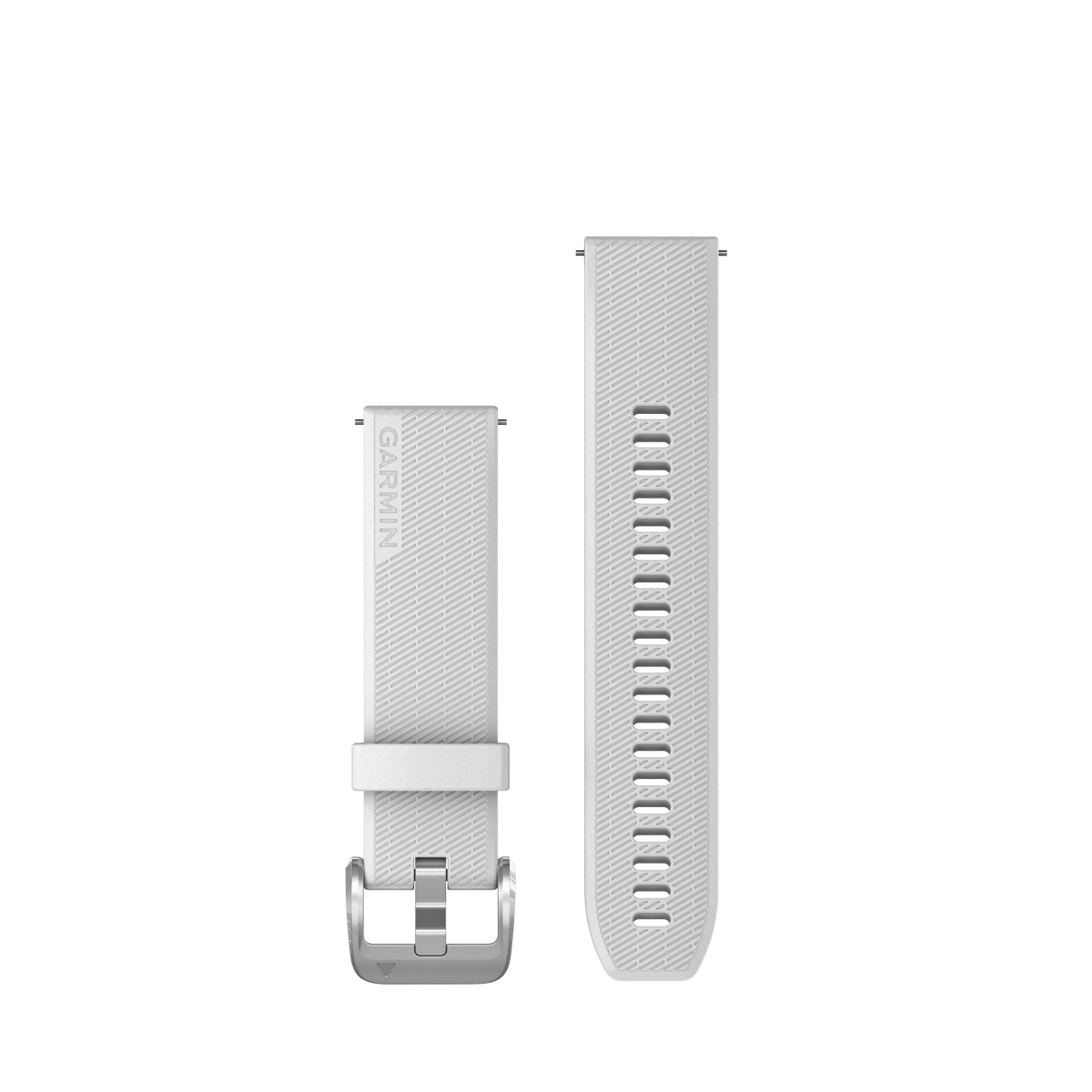 Garmin-Schnellverschlussgurte (20 mm), weiß, silberfarbene Hardware