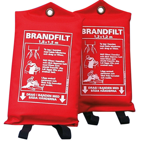 Brandtæppe 120x90cm i etui, Svensk tekst