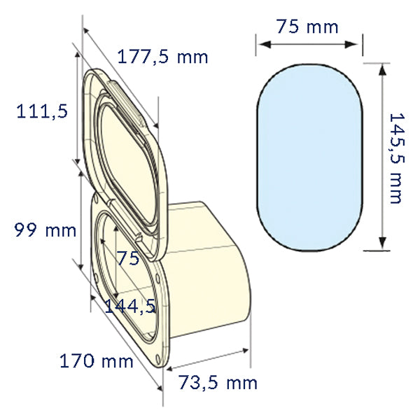 Cockpit blandingsbatteri med bruser 3m slange hvid