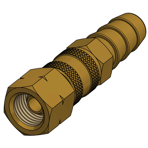 Gas quick connector 1/4" gevind - slangestuds