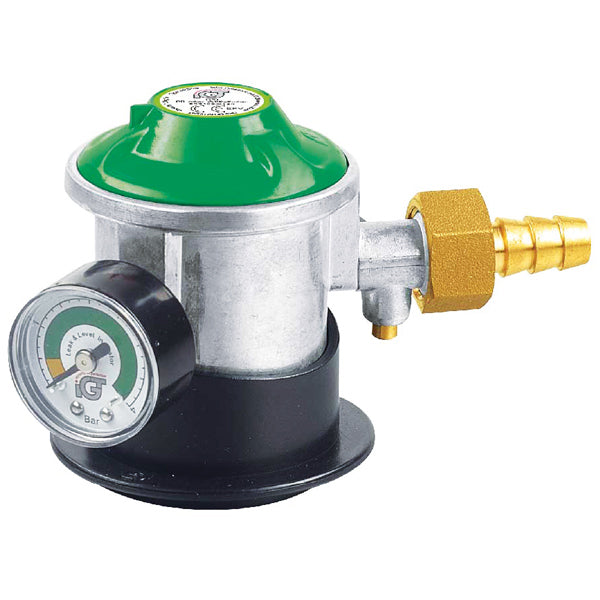 Gasregler Jumpo zum Anklicken mit Manometer und Schlauchanschluss Ø10