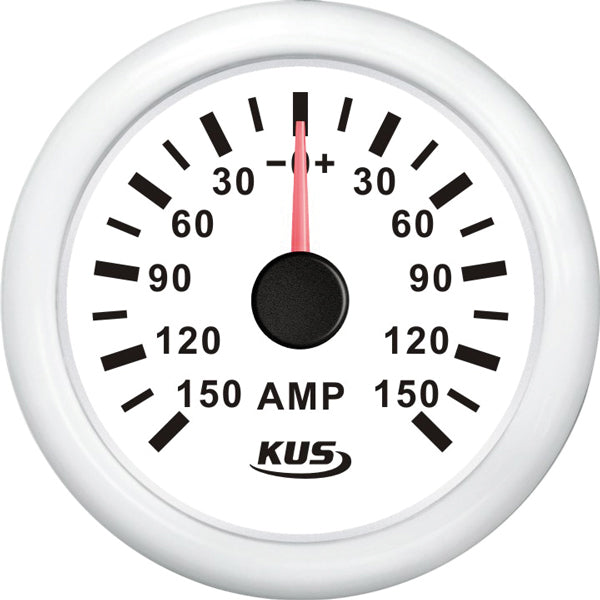 KUS Amperemeter Weiß mit 150A Shunt 12/24V