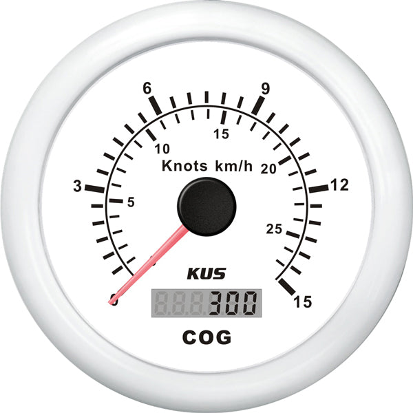 KUS GPS Speed 0-15 knob Hvid 12/24V