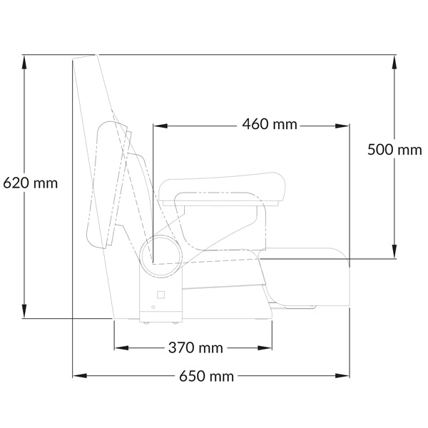 Steuerstuhl Royal Flip-up Mini - weiß
