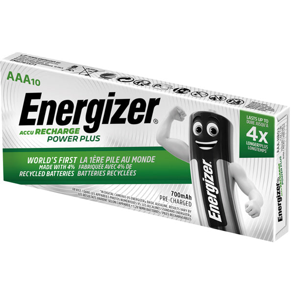 Energizer genopladelig power plus AAA 700 mAh 10 stk