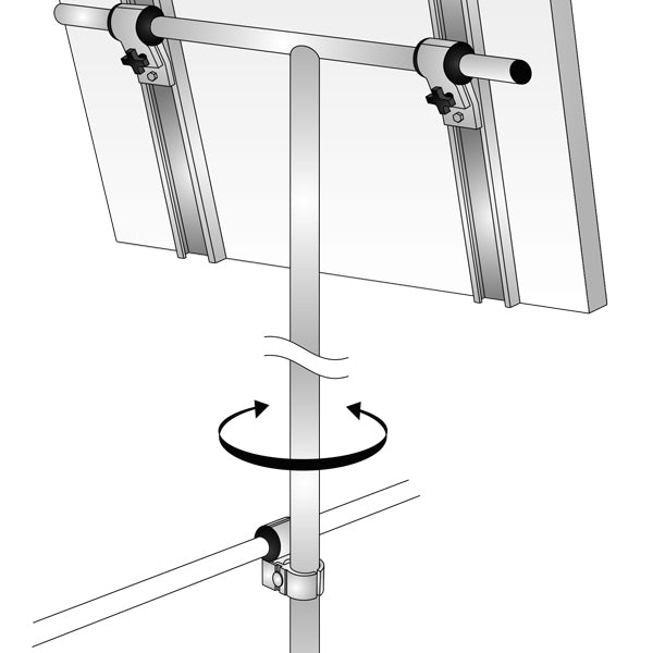 Adjustable bracket for solar panel with pole