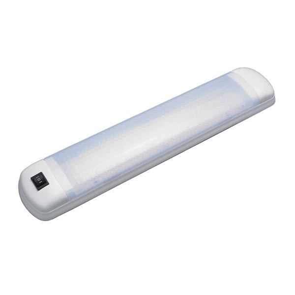 LED-Leuchte aus weißem ABS, 2 x 54 LED warm, 12 und 24 V