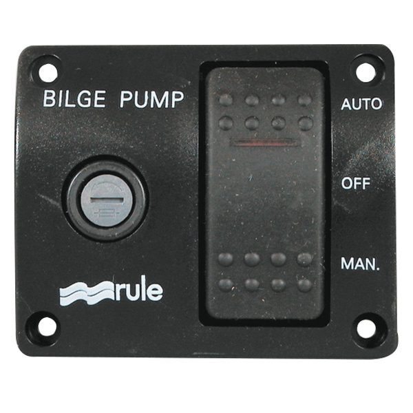 Rule pumpepanel med 3-vejs kontakt og sikringsholder