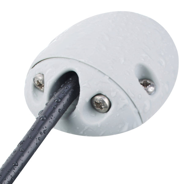 90° kabel gennemføring hvid nylon