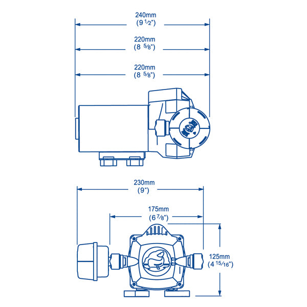 Whale automatische Druckpumpe 18l 12v. univ 3/4'' to