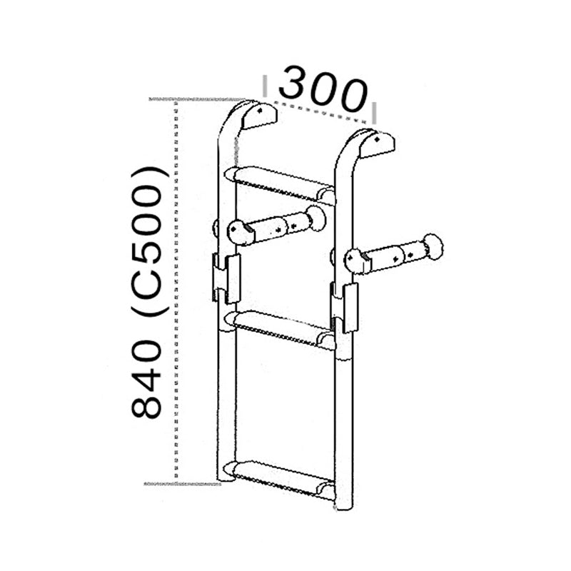 Badestige rf 3-Tr. S0530003 b:30cm   L:780mm     Comfort 90°