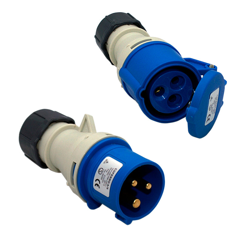 CEE-stik "Han/Hun" IP44 m/kliklås 16A-6H 250V    Kt. à 10 stk