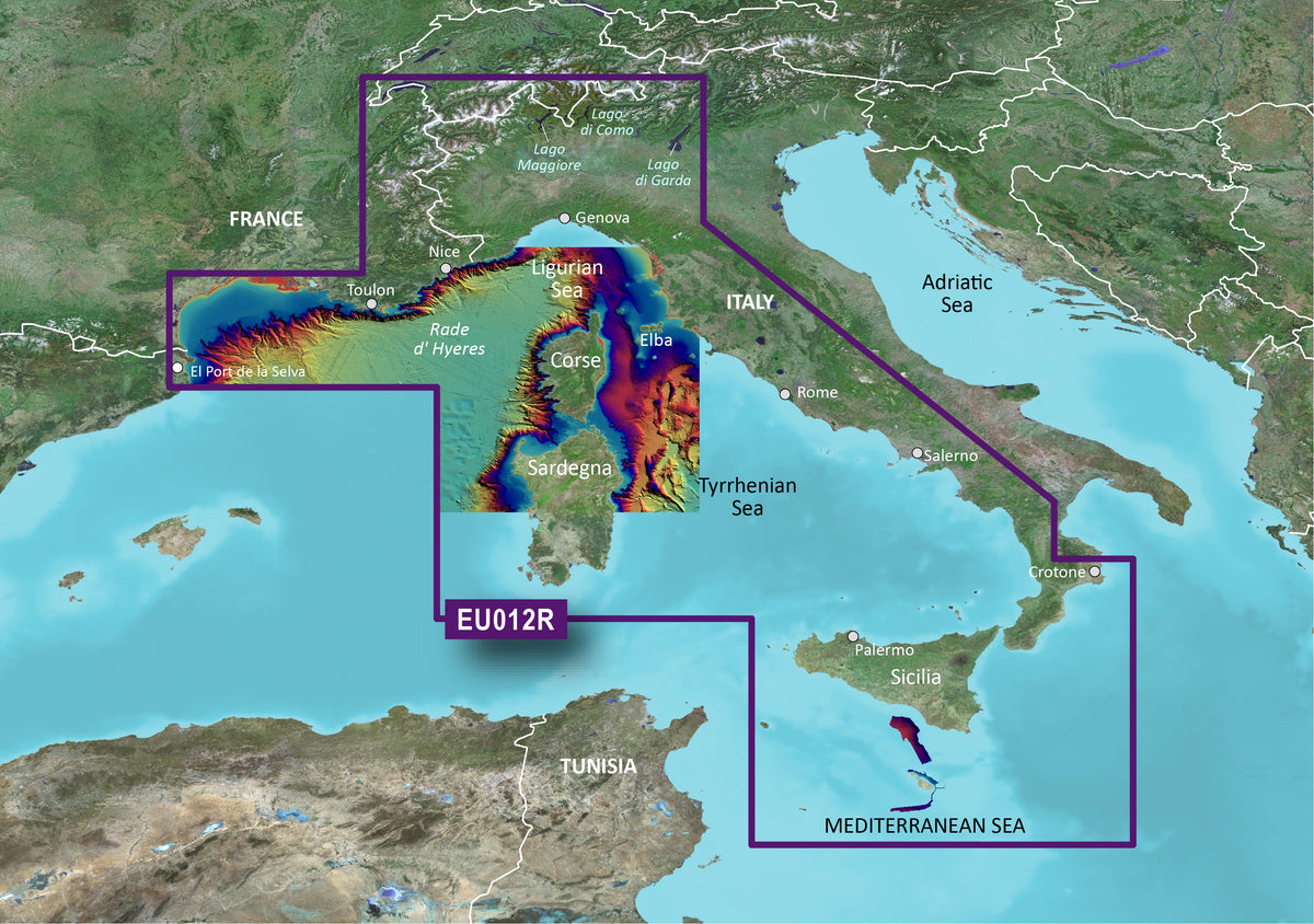 Garmin VEU012R-Mittelmeer, Zentral-West