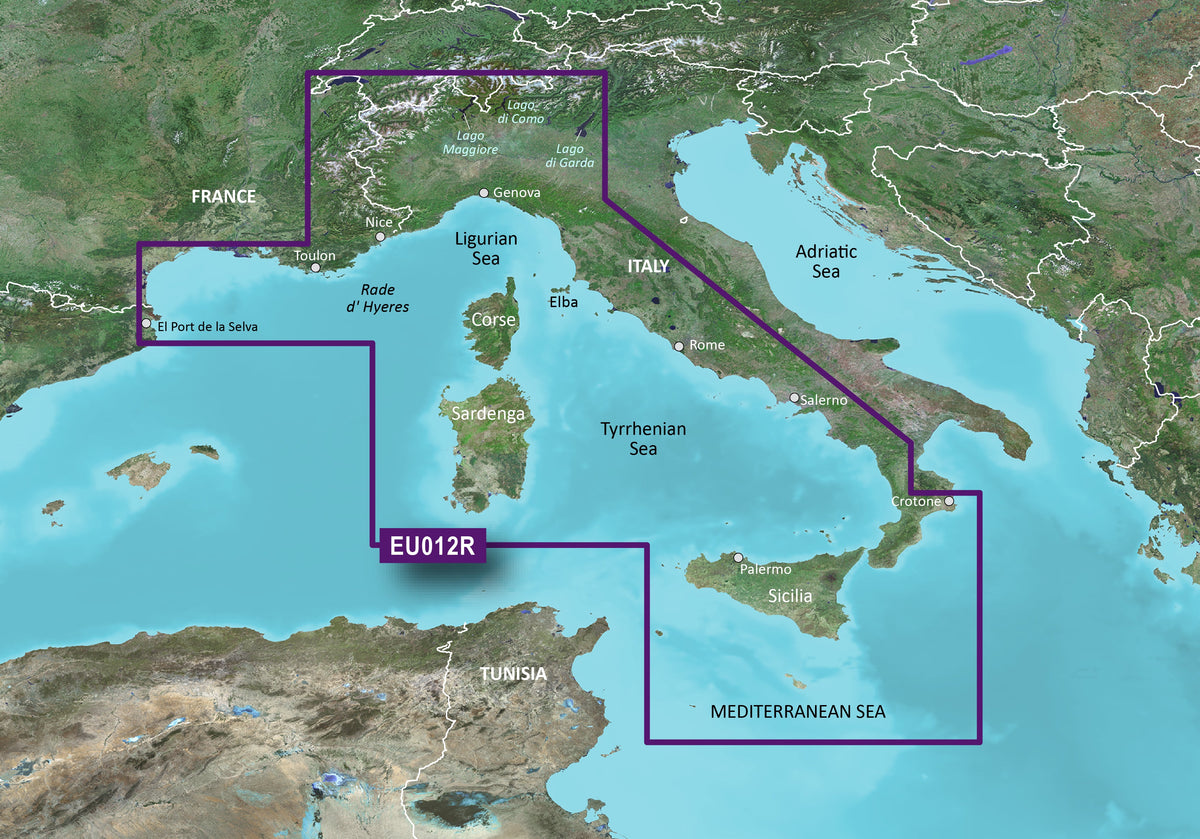 Garmin VEU012R-Mittelmeer, Zentral-West