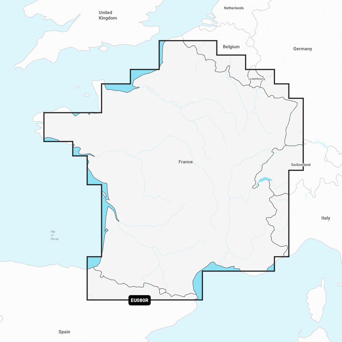 Garmin Frankreich, Seen und Flüsse – Binnenkarten 