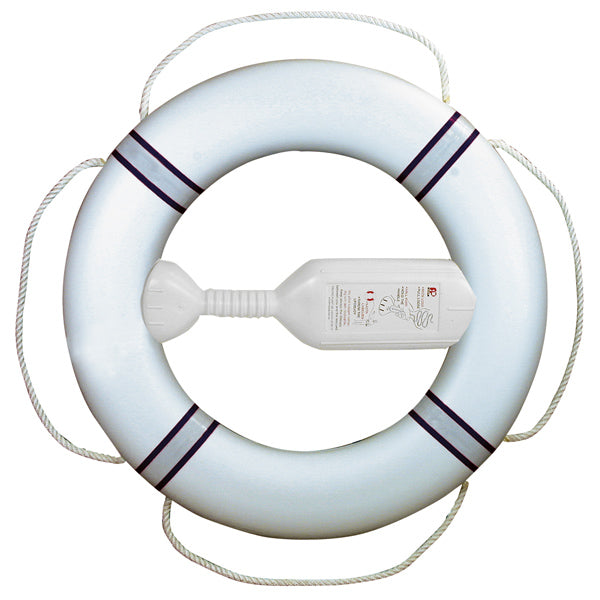 Rettungsring weiß mit reflektierendem Marineblau FP 380 mit Wurfleine
