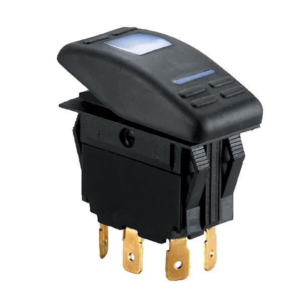 Wasserdichter Schalter mit LED/S 6-polig (ein)/aus/ein