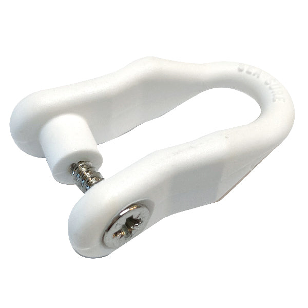 Schäkel aus weißem Nylon Ø8mm mit Schraube