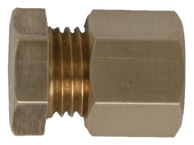 Stop fitting i messing til gas 8mm
