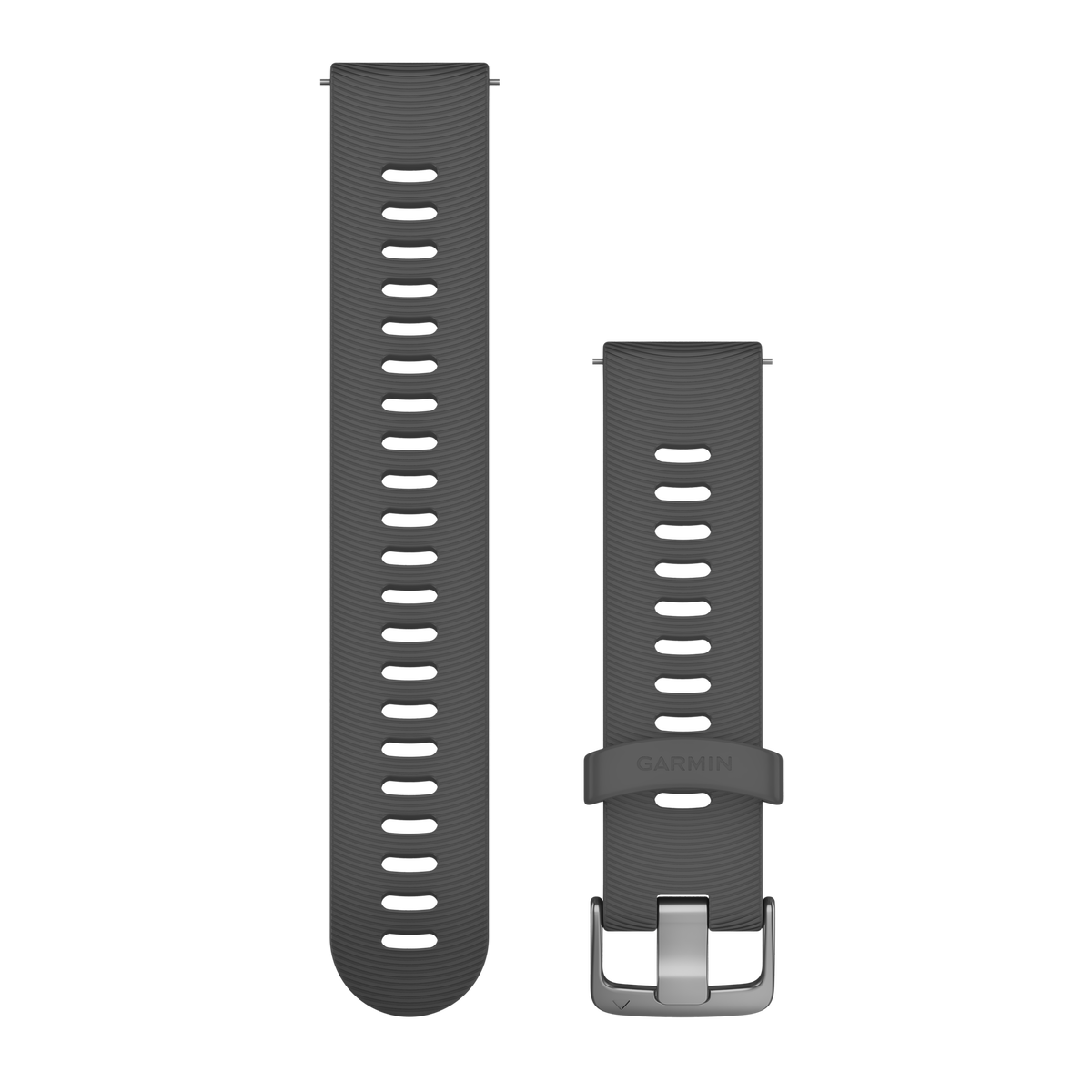 Garmin Quick Release rem, skifergrå silikone med rustfrit stål spænde