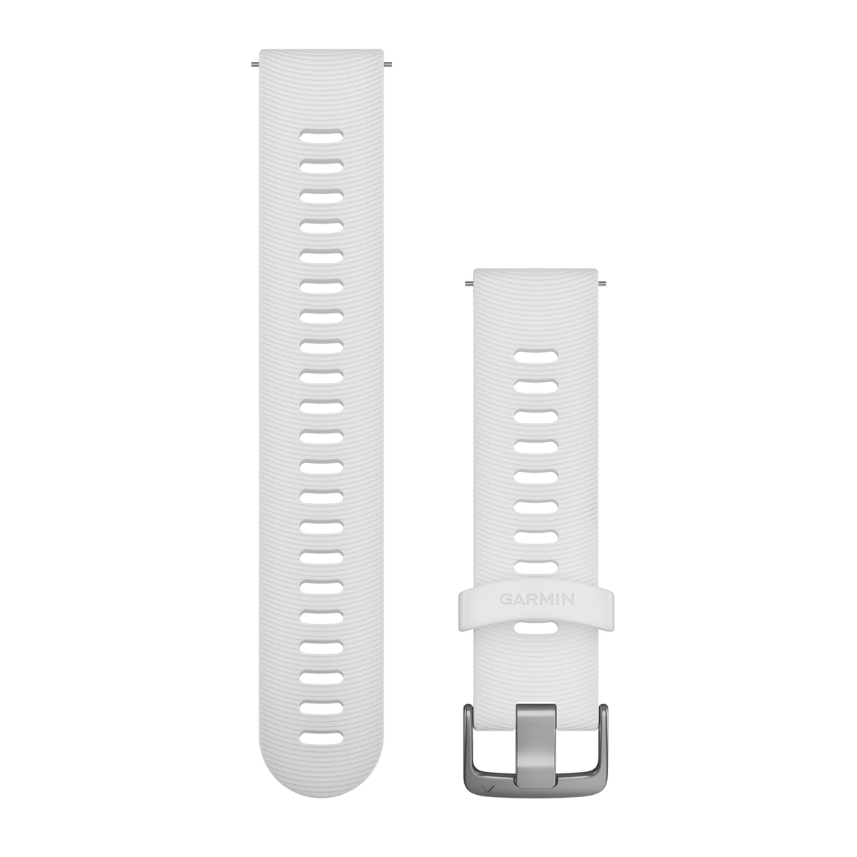 Garmin Quick Release-remme (20 mm), Hvid silikonerem, rustfrit stål hardware