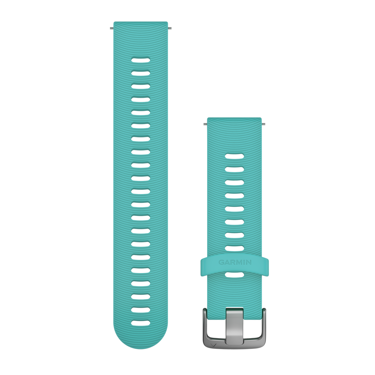 Garmin Quick Release Straps (20mm), Aqua Silicone Strap, Stainless Steel Hardware