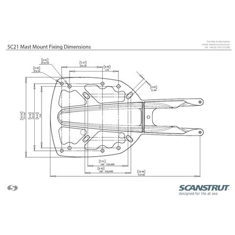 Scanstrut SC21 Mast Mount for 24" radomer