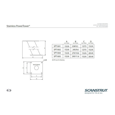 ScanStrut SPT1001 EDELSTAHL-POWERTOWER 150 mm