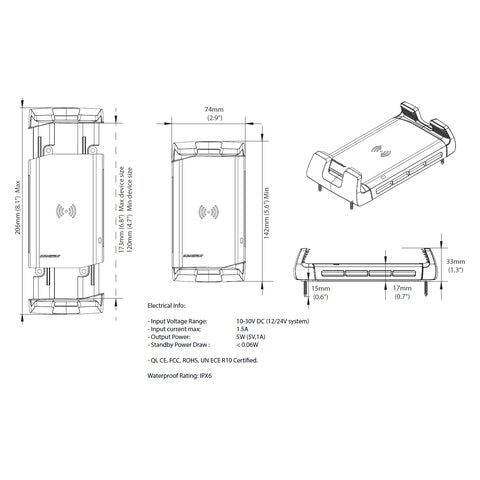 Scanstrut SC-CW-04 ROKK Charge Wireless - Aktiv