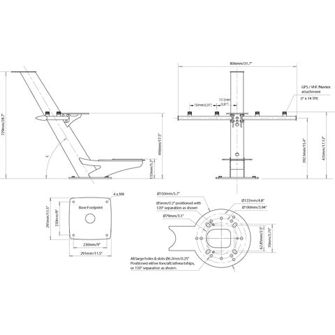 Scanstrut PTM-R1-1 Tilspidset RADAR MAST