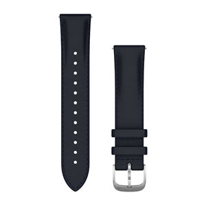 Garmin-Schnellverschlussriemen (20 mm), marineblaues italienisches Leder, silberfarbene Hardware