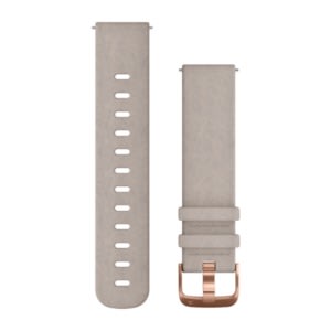 Garmin-Schnellverschlussarmband, graues Wildleder mit roségoldfarbener Schnalle