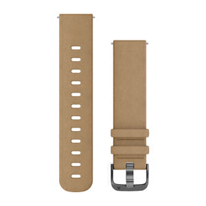 Garmin-Schnellverschlussarmband, hellbraunes Wildleder mit schiefergrauer Schnalle