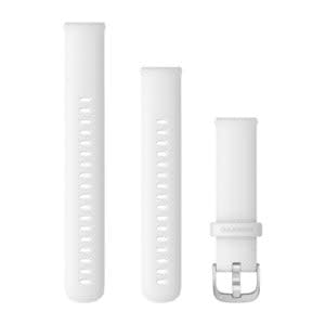 Garmin Quick Release remme (18 mm), hvid med hardware i sølv-tone