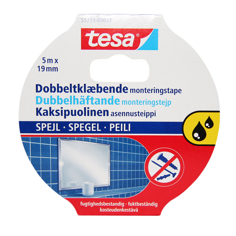 Tesa powerbond monteringstape Spejl 5x19mm