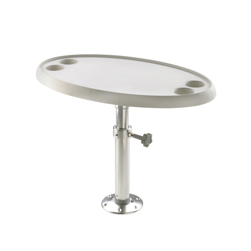 Ovalt bord m/justerbar piedestal