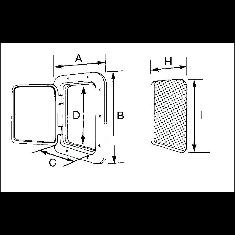 Hatch 275x375mm w/lock white