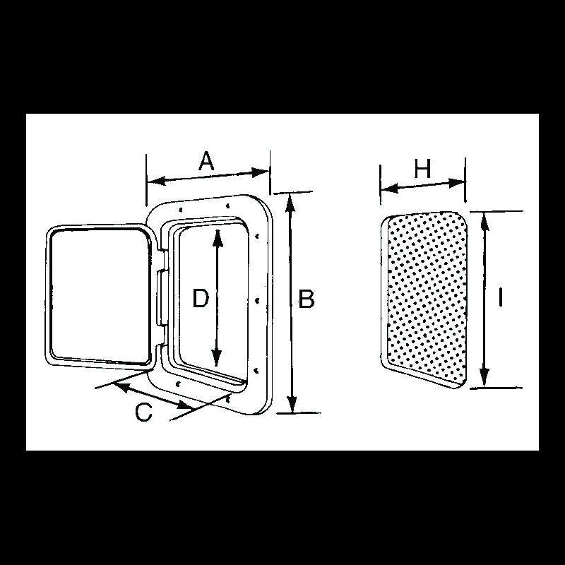 Hatch 463x517mm w/lock